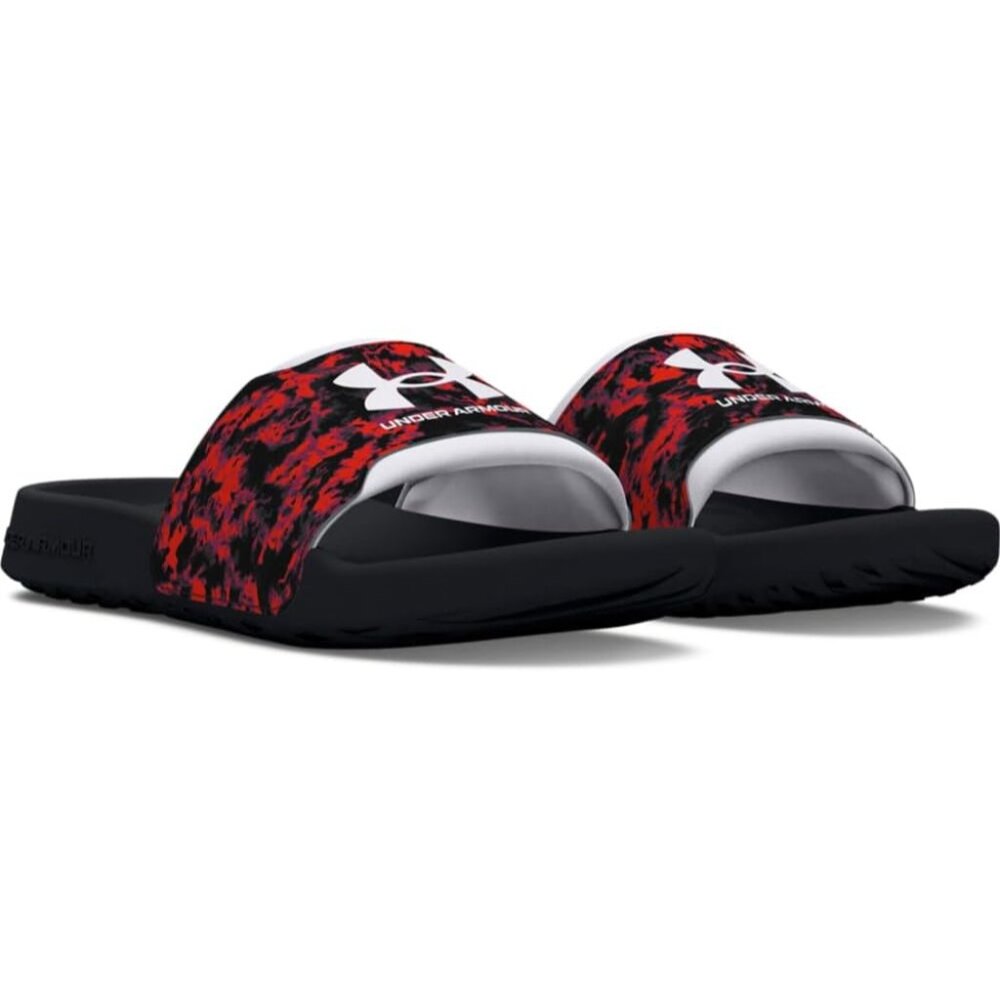 〽️Men Slide Sandal Black Red Slip-on Classic Comfort Streetwear Open-Toe Shoes - Picture 2 of 5